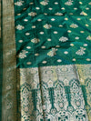 The Padmavati Vilasa: Emerald Green & Antique Gold Zari Raw Silk Saree