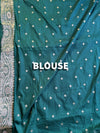 The Padmavati Vilasa: Emerald Green & Antique Gold Zari Raw Silk Saree