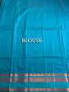 The Emerald Court: Forest Green Silk Saree with Turquoise Contrast Pallu