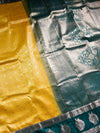 The Temple Sun: Golden Yellow Kanchipuram Silk Saree with Emerald Green Zari Border