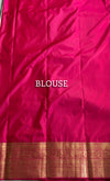 The Silver Frost: Pastel Silver-Blue Kanchipuram Silk Saree with Vermilion Red Zari Border