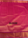 The Emerald Empress: Deep Bottle Green Kanchipuram Silk Saree with Magenta Brocade Blouse