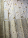The Kashi Mayura: Cream & Gold Heirloom Banarasi Silk Saree