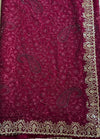 The Royal Vineyard: Deep WineSaree with Allover Chikankari Work