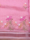 Baby pink embroidery saree:The comfort of cotton, the grace of embroidery.