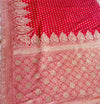 The Banarasi Bandhan: Crimson Red Silk Saree with Khaddi-Style Border