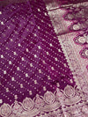 The Midnight Amethyst: Rich Dark Purple Handloom Silk Saree