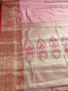 The Rose Quartz Glow: Pink Metallic Tissue Silk Saree