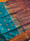 Deep blues and golden hues.