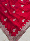 The Royal Raspberry: Deep Pink Silk Saree with Scalloped Zari Embroidery