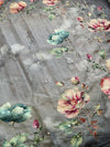 Grey floral linen saree :The perfect blend of edge and elegance.
