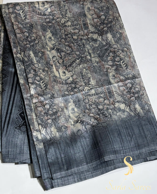 The charcoal & craft collection:grey batik cotton silk