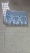 The Lavanya Riva: Pristine White & Sky Blue Embroidered Cotton Saree