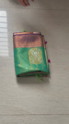 The Mridula Vilasa: Sea Green & Plum Woven Saree
