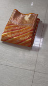 The Sunrise Loom: Honey Gold Leheriya Kanchipuram Saree with Classic Zari Brocade