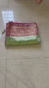 The Mrinmayi Vilasa: Sage Mint & Wine Banarasi Tissue Silk Saree