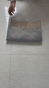 The Ashwika Vilasa: Slate Grey Embroidered Saree