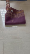 The Malvika Riva: Plum Purple Handloom Cotton Saree with Antique Gold Zari