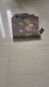 The Damini Riva: Slate Charcoal Grey Embroidered Cotton Saree