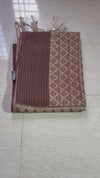 The Dhriti Riva: Earthy Fawn & Chocolate Brown Linen Saree