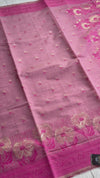 The Blush Heritage: Dusty Rose Linen Silk Saree with Rani Pink Borders