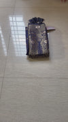 The Devyani Vilasa: Royal Navy Blue & Antique Gold Zari Raw Silk Saree