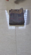 The Charcoal Chitra: Charcoal Grey Cotton Silk Saree With Muted Gold Zari Borders