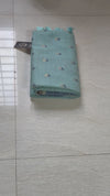 The Neerja Ira: Seafoam Green Pure Linen Saree