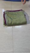The Olive Shimmer: Olive Green Saree With Hand-Worked Borders