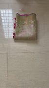 The Sharanya Vilasa: Pistachio Green & Rani Pink Banarasi Silk Saree