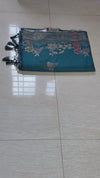 The Mayura Teal: Deep Peacock Blue Woven Saree with Hand-Worked Accents