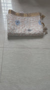 The Tarini Nila: Off-White & Powder Blue Embroidered Cotton Saree