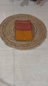 The Mangala Vilasa: Golden Yellow & Crimson Red Kanchipuram Silk Saree