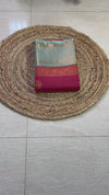 The Tanvi Vilasa: Rani Pink & Pastel Seafoam Kanchipuram Silk Saree