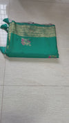 The Emerald Yamuna: Sea Green & Gold Banarasi Silk Saree