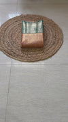 The Mridula Vilasa: Peach-Coral & Sea Green Kanchipuram Tissue Silk Saree