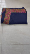 The Royal Nilambari: Midnight Blue Embroidered Georgette Saree
