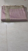 The Rose Quartz Shimmer: Metallic Mauve Tissue Silk Saree with Chevron Texture