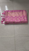 The Pink Nila: Rose Pink Woven Zari Banarasi Silk Saree