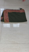 The Emerald Enigma: Deep Bottle Green Saree With Pink and Gold Embroidered Border