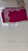 The Maroon Midnight: Deep Wine Maroon Saree With Silver Cutwork Lace Border