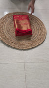 The Sindoor Mayura: Crimson & Gold Heirloom Kanchipuram Silk Saree