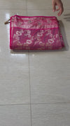 The Rosewood Malini: Pastel Plum & Gold Floral Woven Saree