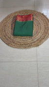 The Devika Vilasa: Emerald Green & Crimson Mysore Crepe Silk Saree