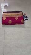 The Rajeshwari Vilasa: Deep Maroon & Antique Gold Woven Saree
