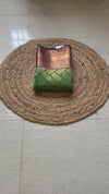 The Kadambari Vilasa: Sage Olive & Royal Purple Kanchipuram Silk Saree