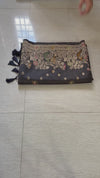 The Kaveri Vilasa: Charcoal Black Tissue Silk Saree