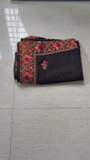 The Yamini Vilasa: Jet Black Multicolor Embroidered Saree