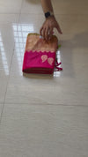The Kalyani Vilasa: Ruby Pink & Gold Zari Satin Silk Saree