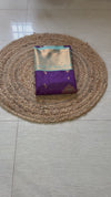 The Kadambari Vilasa: Royal Purple & Aqua-Cyan Kanchipuram Silk Saree